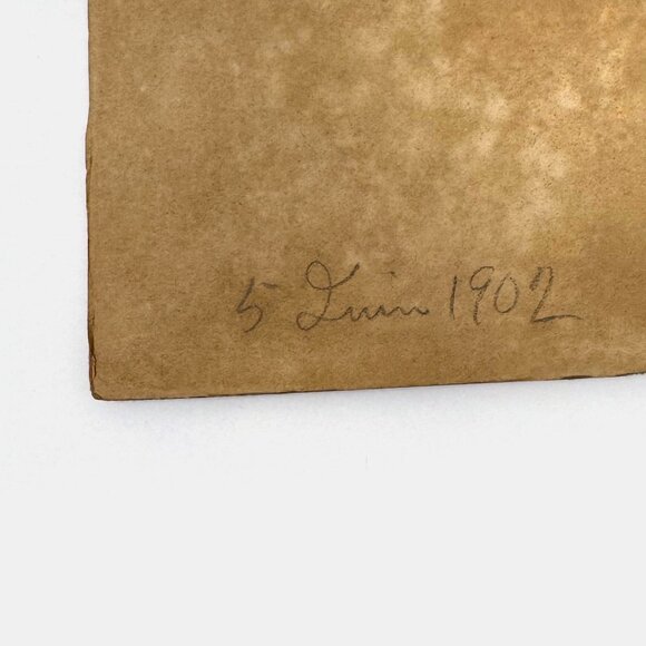 Antique 1902 Watercolor Painting - Montreal Harbor Boat Seascape - Picture 4 of 4